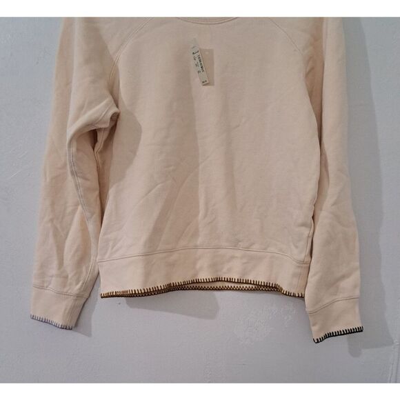 Madewell Womens Small Crewneck Sweater RAGLAND BEIGE COTTON - Picture 3 of 8